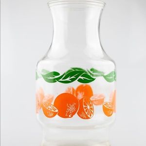 Vintage | Orange glass pitcher, 9”